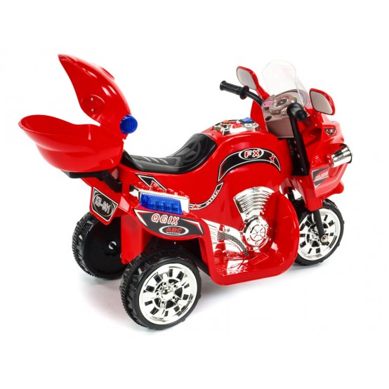 Dětská elektrická motorka FX se světelnými LED efekty, ČERVENÁ